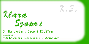 klara szopri business card